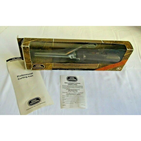 Vintage Vidal Sassoon Gold Series Professional Curling Iron ¾” Barrel Orig Box - Picture 1 of 6